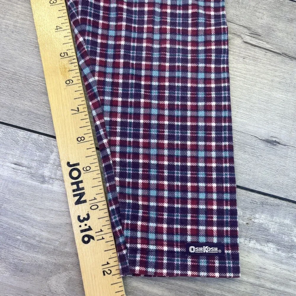 OshKosh BGosh Plaid Pants Size 3 T Toddler Made In USA Vintage Cotton Blend